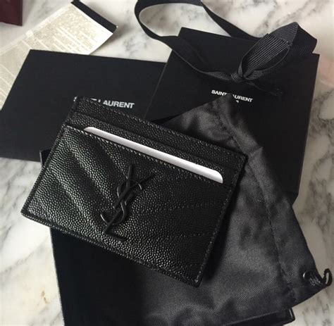 silver ysl card holder|ysl card holder used.